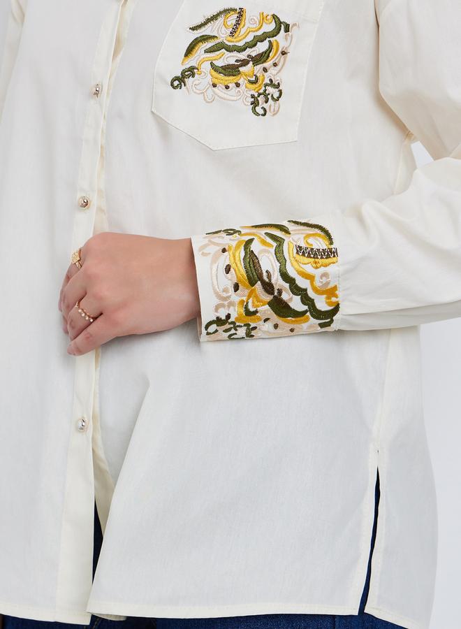 ستايلي بلوزة واسعة بتفاصيل مُطرّزة - Image 3